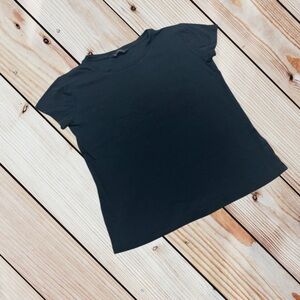 Club Monaco S black ribbed tee